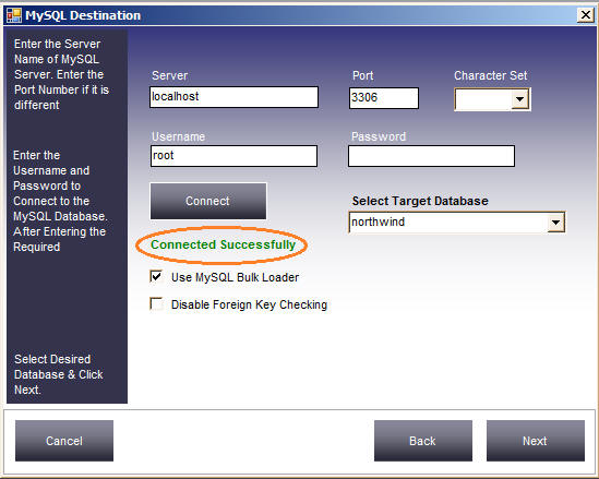 Connected Successfully to MySQL database