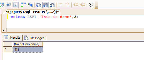 LEFT function in MSSQL