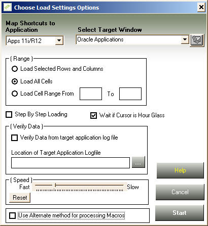 Data Loader Load Settings