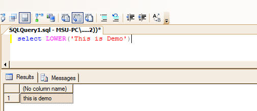 LOWER function in MSSQL