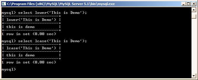 LOWER or LCASE function in MySQL