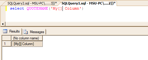 QUOTENAME Function Example