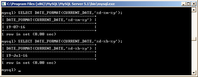 DATE_FORMAT function in MySQL