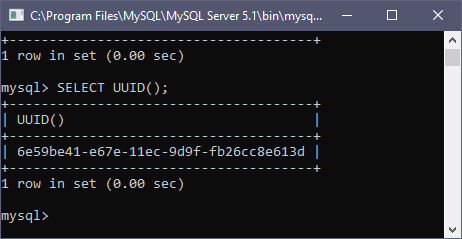 MySQL UUID function second call