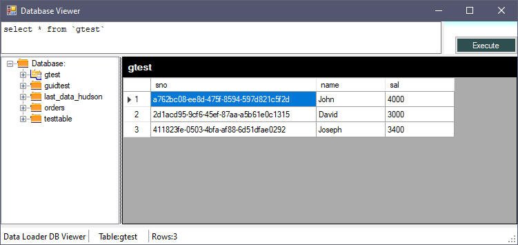 Target MySQL table with GUID values after conversion