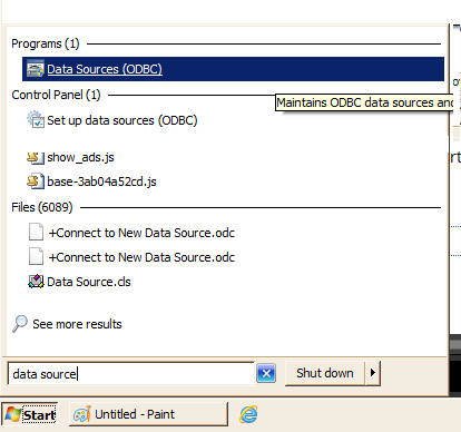 Windows Run command for ODBC Data Sources