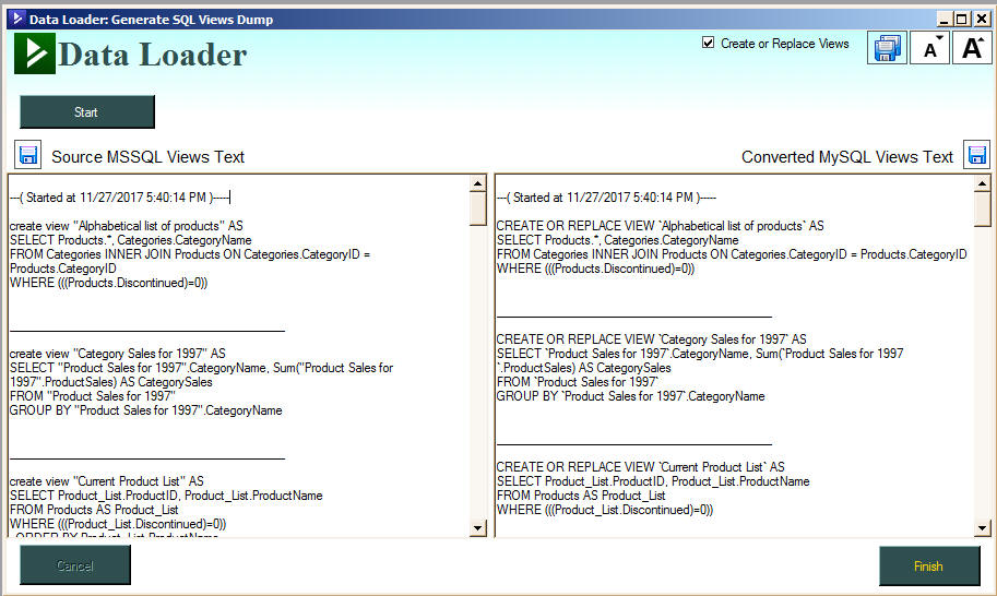 MSSQL Views converted to MySQL